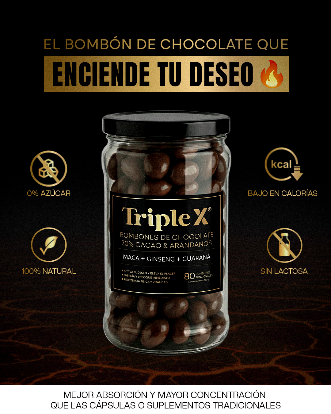 Bombones Afrodisiacos de Chocolate Triple X